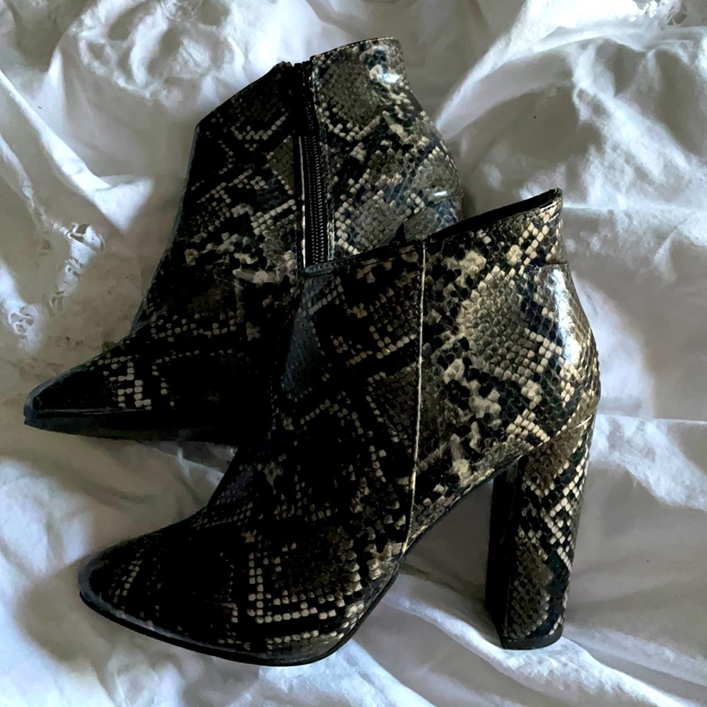 Vegan Python Ankle Boots